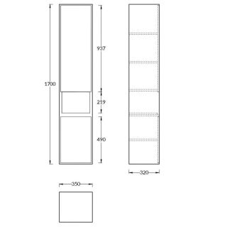 Пенал Kerama Marazzi Plaza Modern PLB.M.170\WHT.V 35 см белый